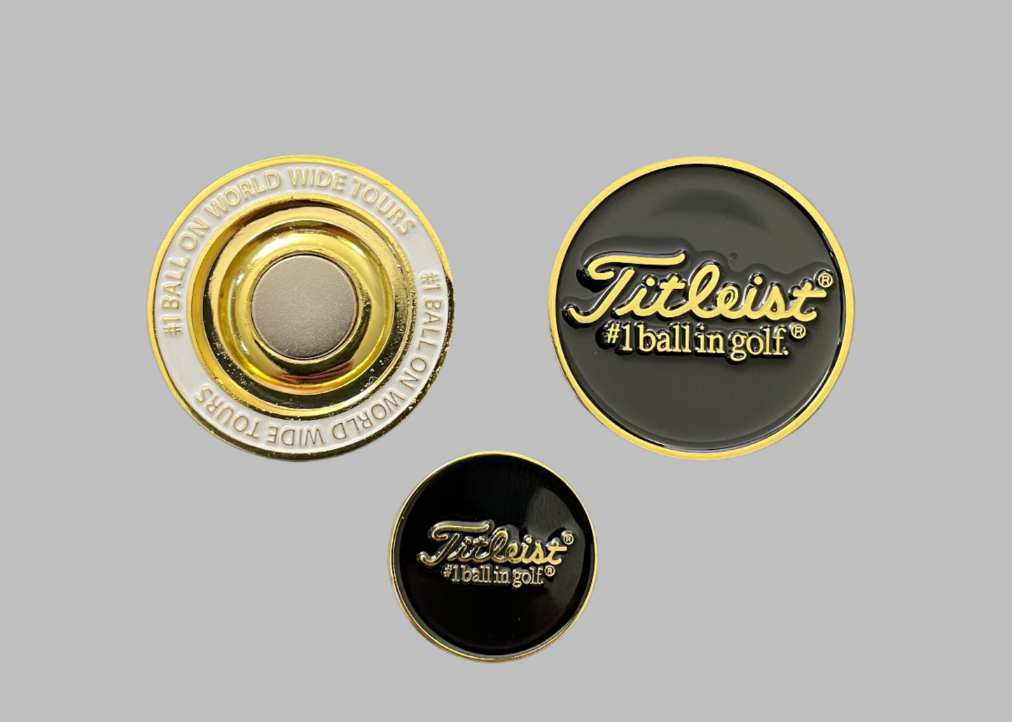 Titleist Coin and Magnetic Ball Marker Black White Gold #1 Ball in Golf