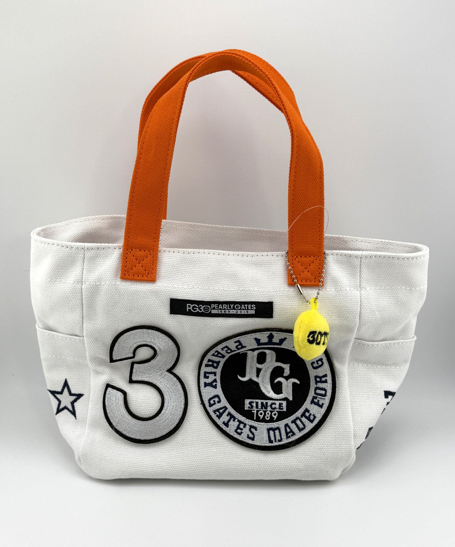 Pearly Gates 30th Anniversary Handbag White Orange Straps