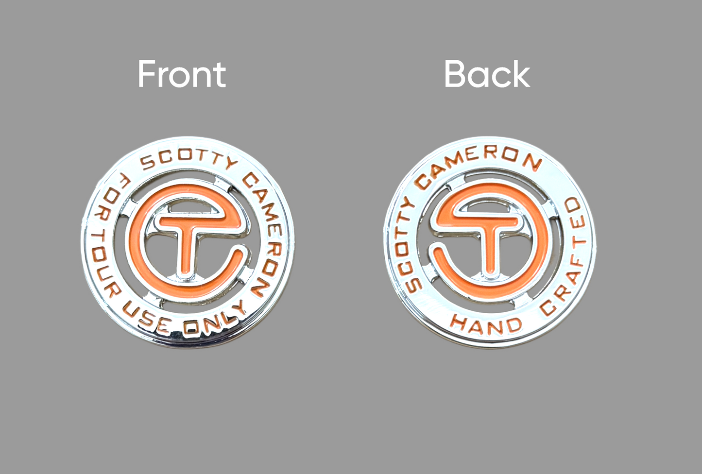 Scotty Cameron Circle T Ball Marker Orange Paint Double SIded