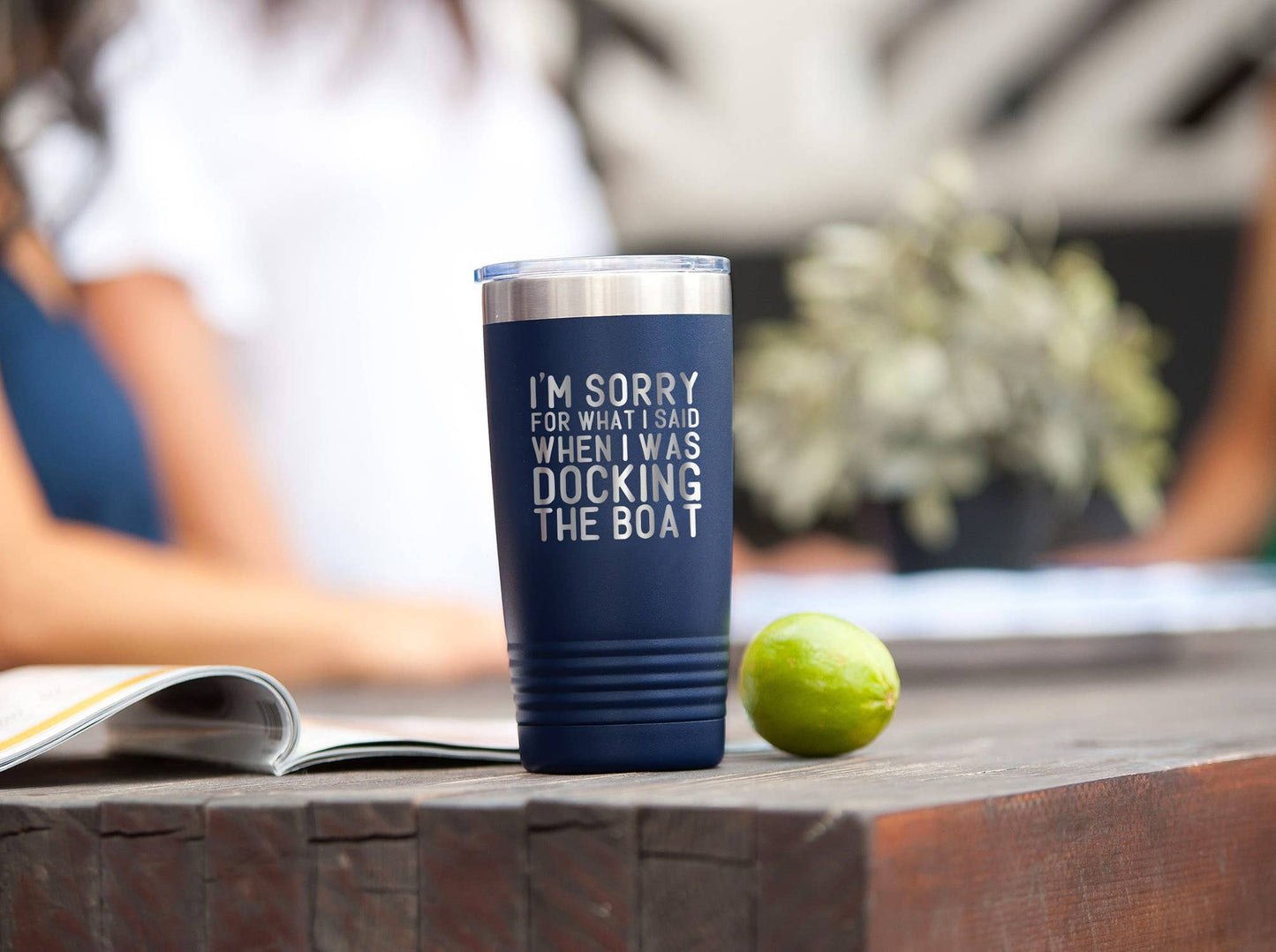 Docking the Boat Navy 20oz Tumbler