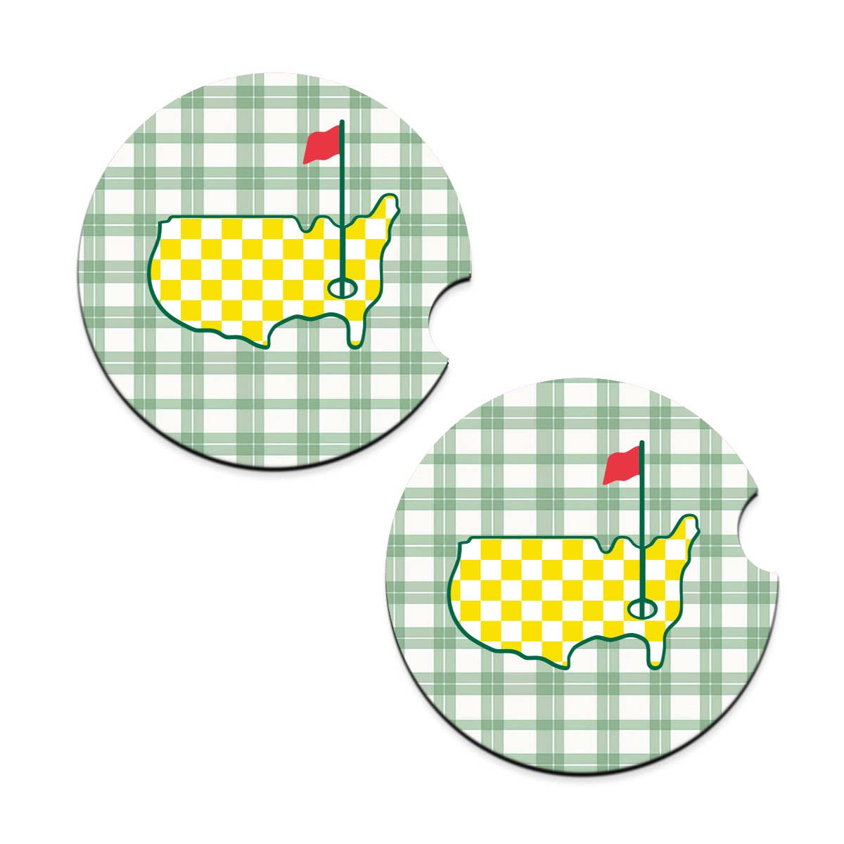 Masters Tournament Golf Cart Car Coaster Set