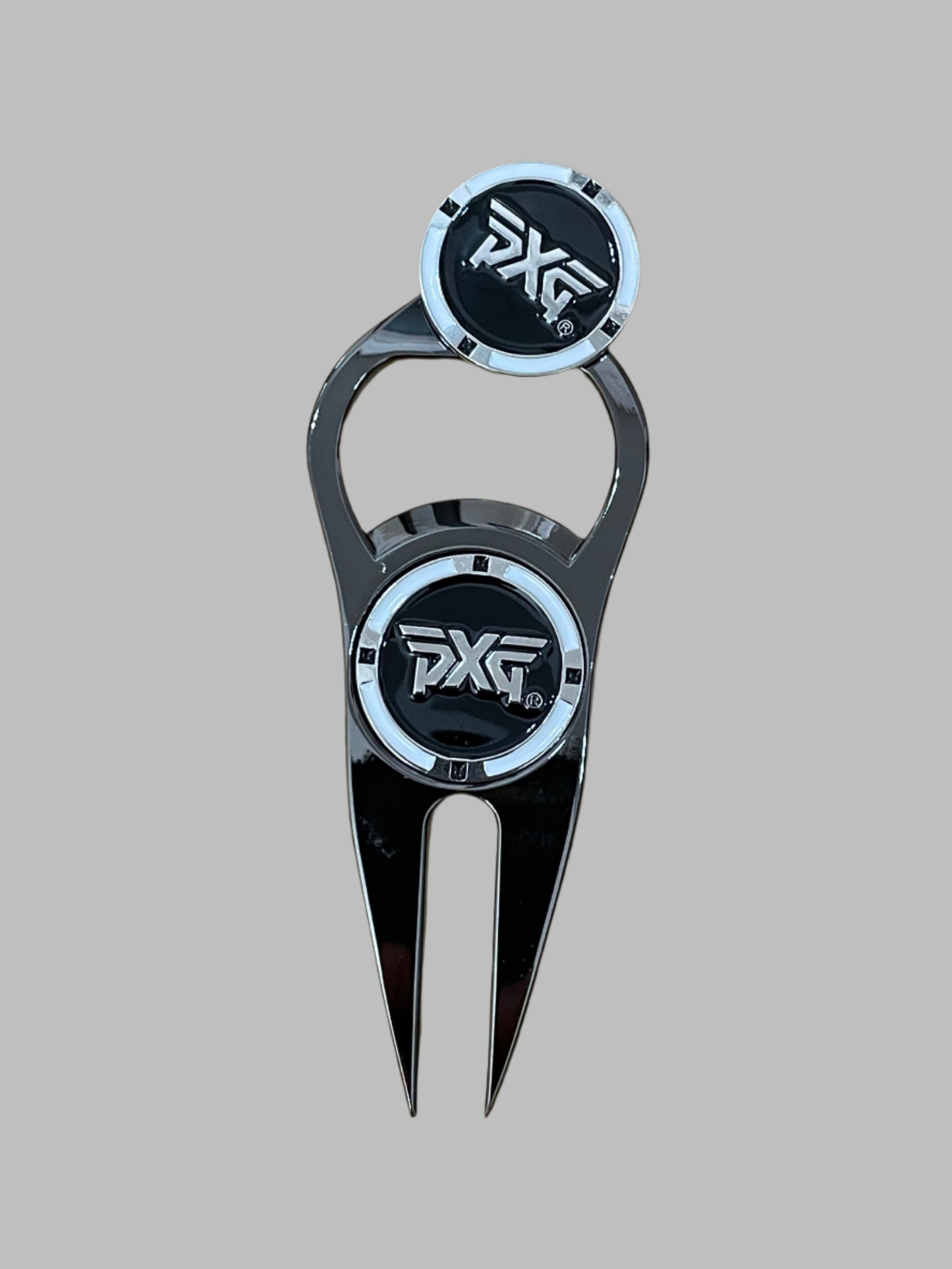 PXG Golf Divot Tool Ball Marker and Bottle Opener Charcoal Gray