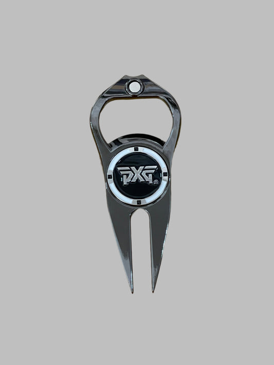 PXG Golf Divot Tool Ball Marker and Bottle Opener Charcoal Gray