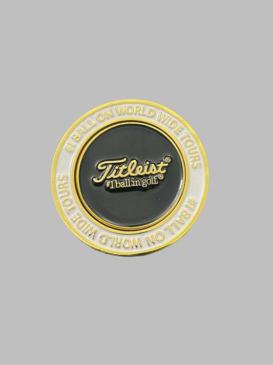 Titleist Coin and Magnetic Ball Marker Black White Gold #1 Ball in Golf