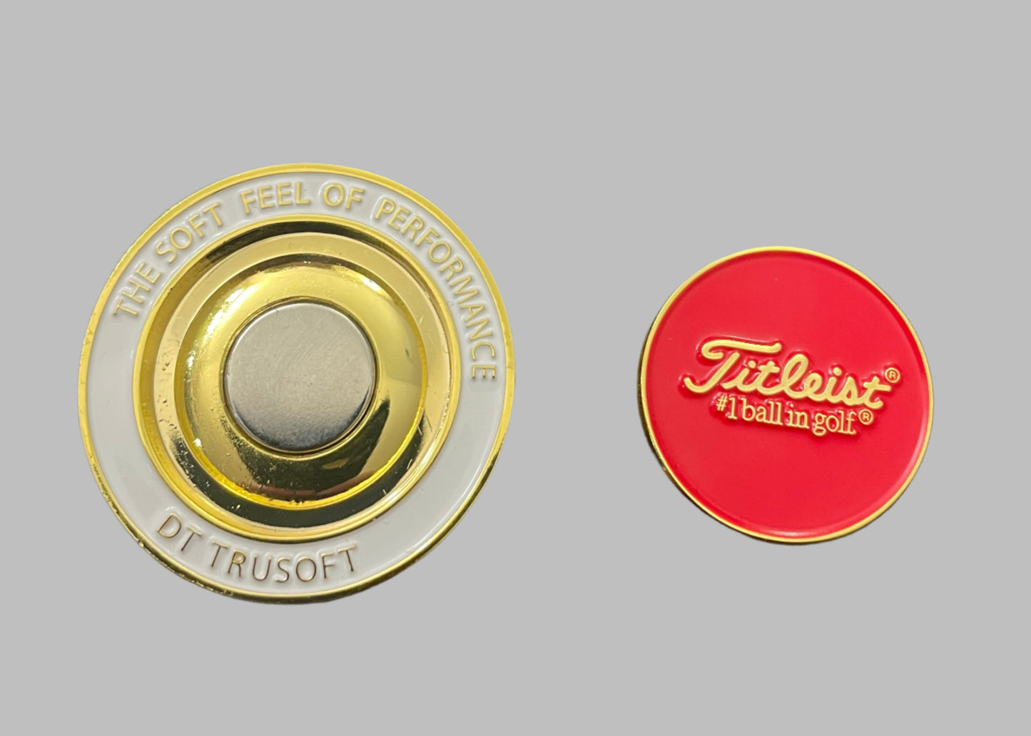 Titleist DT Trusoft Coin and Ball Marker Red Gold White