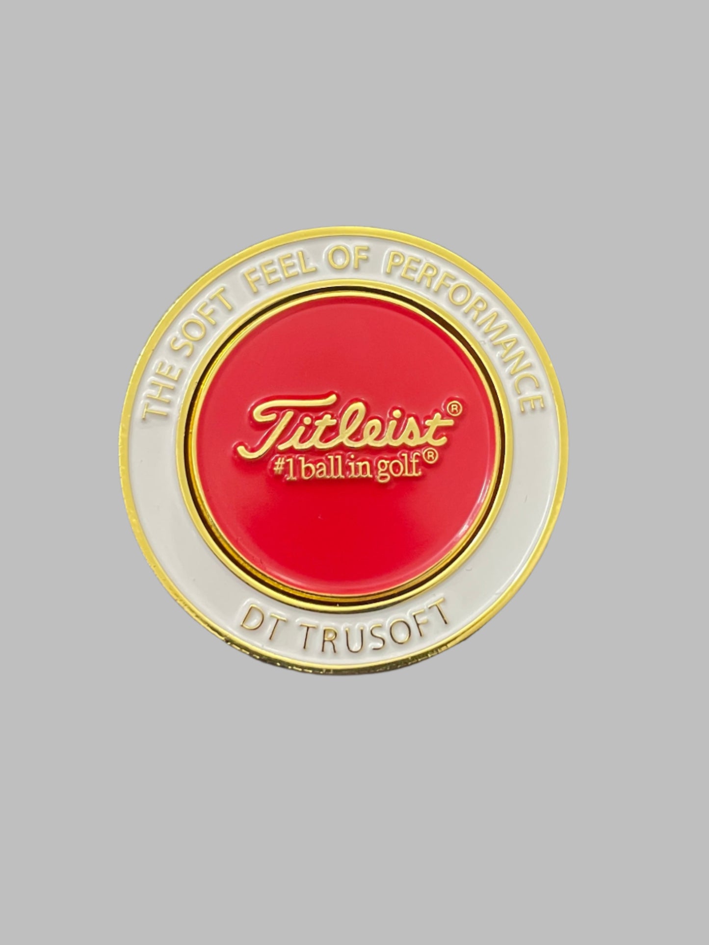 Titleist DT Trusoft Coin and Ball Marker Red Gold White