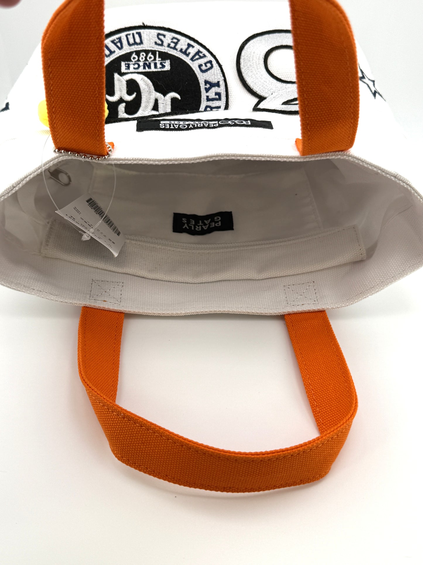 Pearly Gates 30th Anniversary Handbag White Orange Straps