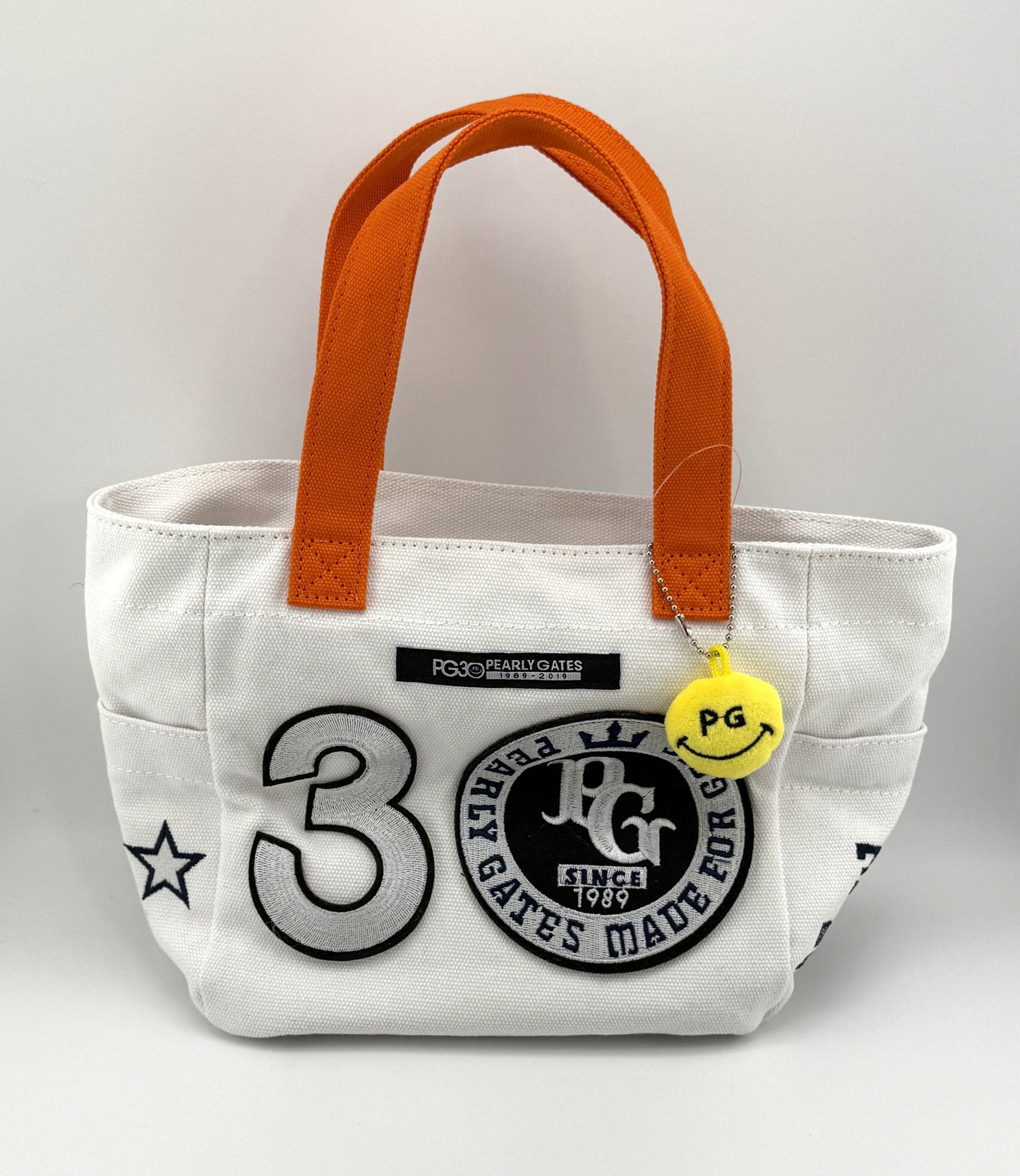 Pearly Gates 30th Anniversary Handbag White Orange Straps