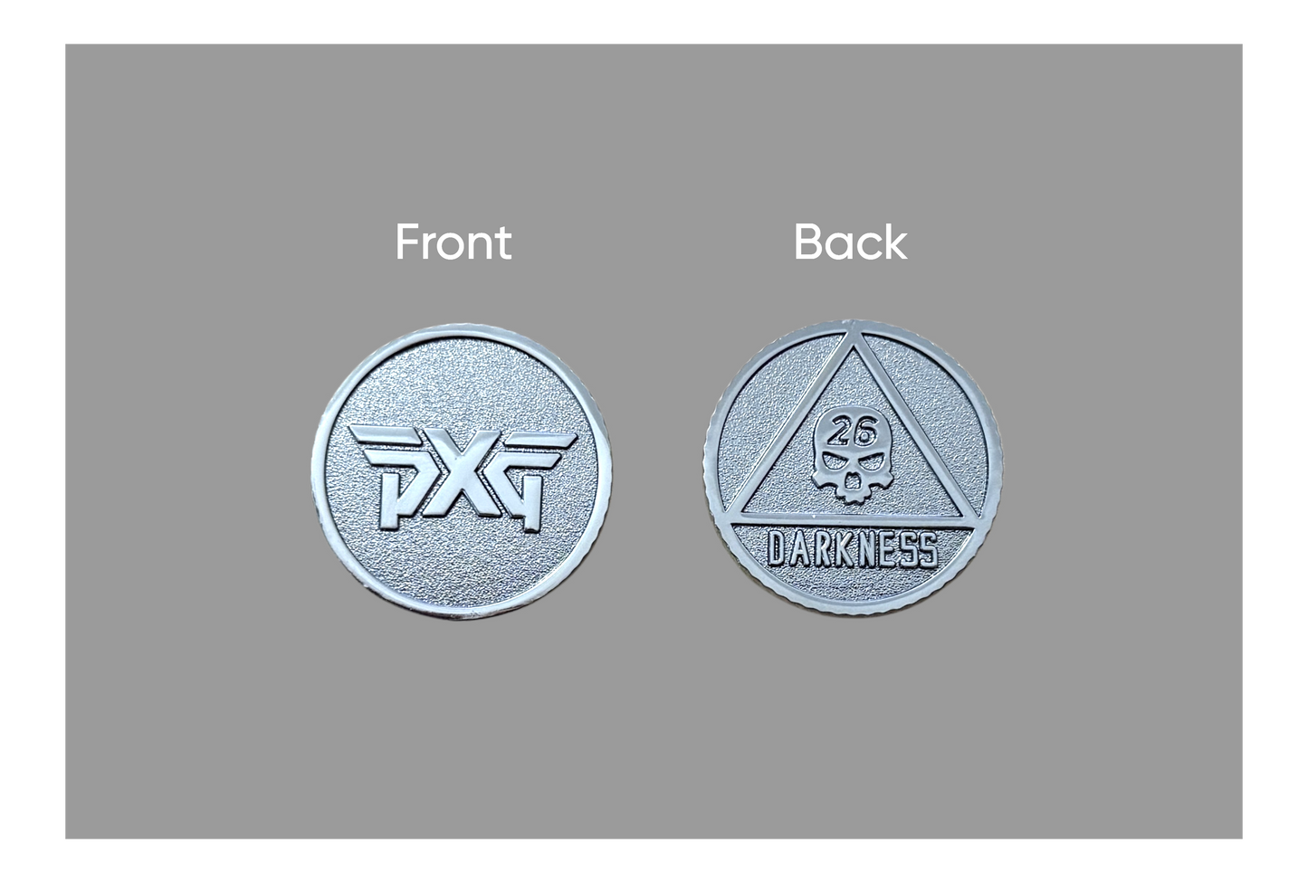 PXG Darkness 26 Double-Sided Ball Marker Skull Triangle product photo - golf ball marker - image 2