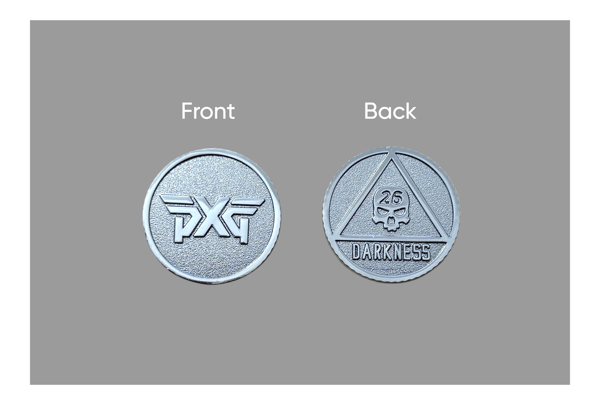 PXG Darkness 26 Double-Sided Ball Marker Skull Triangle product photo - golf ball marker - image 2