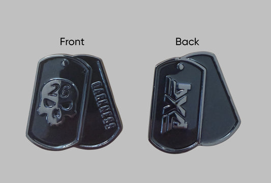 PXG Darkness 26 Dog Tag Ball Marker Skull Double Sided Dog Tags