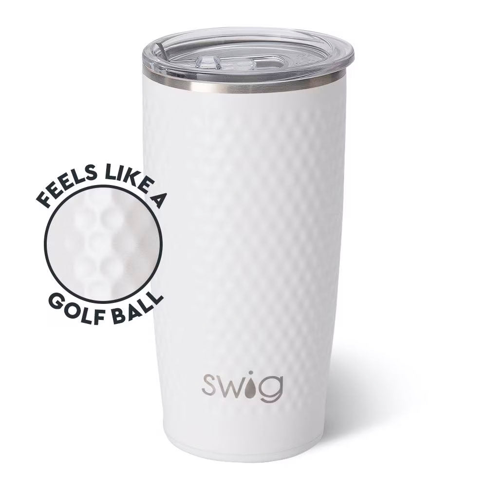Swig Life 22oz Golf Ball Tumbler, Triple Insulated Highball Tumbler with Lid, Dishwasher Safe, Double Wall, and Vacuum Sealed Travel Coffee Mug