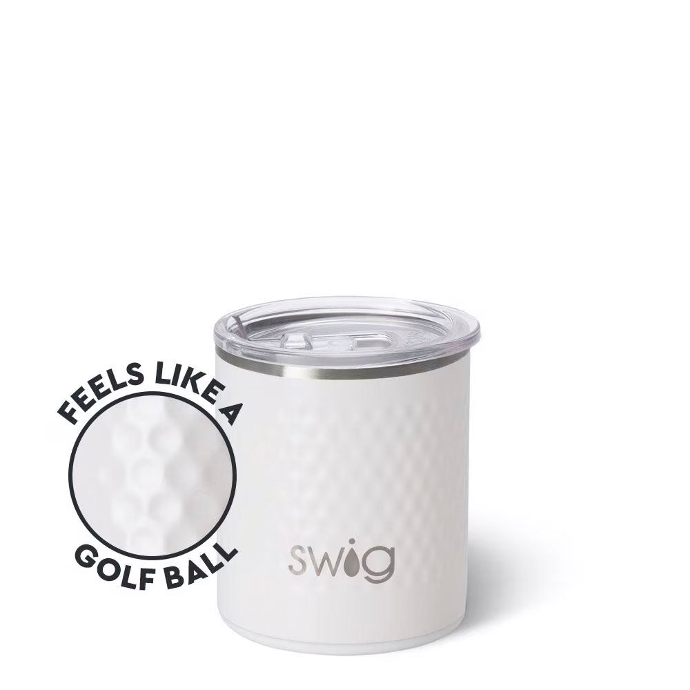 Swig Life Golf Ball 12oz Lowball Tumbler, Triple Insulated Lowball with Lid, Dishwasher Safe, Double Wall, and Vacuum Sealed Travel Coffee Mug